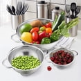 thumbnail image 3 of GPED Stainless Steel Colander Set of 3 (1/3/5 Quart) – Micro Perforated Metal Colander Strainer with Handles for Kitchen Draining/Rinsing/Washing, Heavy-Duty & Dishwasher Safe, 3 of 7