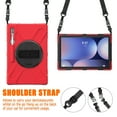 thumbnail image 4 of For Samsung Galaxy Tab S10 Ultra/S9 Ultra/S8 Ultra Case 14.6 inch SM-X920/SM-X910/SM-X900, 360 Hand Strap, Shoulder Strap, Kickstand, Rugged Drop Protection, Red, 4 of 7