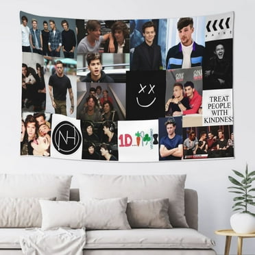 One Direction 1D Tapestry Wave Wall Hanging Home Decoration Wall Blanket Dormitory Living Room Bedroom Backdrop Poster (60x40 In)