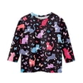 thumbnail image 3 of CCRFTGI Cute Tops for Kids Girls Size 10-12 3/4 Sleeve Animal Print Girls Fashion Tee Shirts Summer Casual Loose Comdy Crew Neck T-Shirts Navy 11-12 Years, 3 of 4