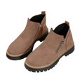 thumbnail image 2 of RotHome Dress Boots for Women Chunky Heels Platform Retro Leather Pointed Toe Side Zipper Ankle Booties Comfort Non-Slip Slip On Casual Shoes, 2 of 9
