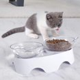 thumbnail image 5 of Cuencos para gatos, cuencos elevados para comida para gatos, cuencos dobles para gatos con 15 platos elevados inclinados para gatos, cuenco de alimentación para mascotas para gatos pequeños y cac, 5 of 5