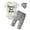 White & Gray, variant on Newborn Infant Baby Boy Clothes Letter Short Sleeve Romper Pants Hat 3PCS Outfits Set Gray