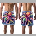 thumbnail image 3 of luoweisi Men's Beach Shorts Quick Dry Swim Trunks with Mesh Lining Octopus L, 3 of 5