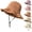 Caramel, variant on Women's Crochet Bucket Hat with Flower Accent, Foldable Breathable Summer Wide Brim Sun Hat, Lightweight and Adjustable