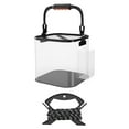 thumbnail image 3 of Cubo de pesca plegable cubo de pescado equipo ergonómico ligero con contenedor de almacenamiento de campamento de cuerda de agua para jardinería al Bolsillo lateral de Black20cm, 3 of 8