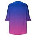 thumbnail image 5 of Viluyesy V-Neck T-Shirt for Womens 3/4 Sleeves Shirt Tops Loose Blouse Purple Size XL, 5 of 7