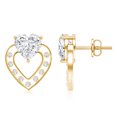 thumbnail image 3 of Rosec Jewels Lab Diamond Heart Stud Earrings - 6 mm - 1 Carat Diamond Earrings for Valentines - EF-VS Grade, 10K Yellow Gold, 3 of 6