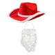 thumbnail image 3 of Sombrero de vaquero de Navidad, barba de Papá Noel, protección solar portátil, sombrero de , accesorios de disfraz para vacaciones, vestir, 3 of 8