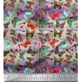 thumbnail image 1 of Soimoi Tissu en Voile de Coton Imprimé Papillon Coloré 1 Yard 56 Pouces de Large, 1 of 5