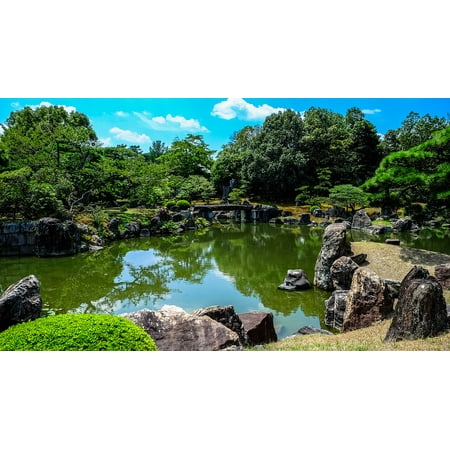 Non Puddle Light - LAMINATED POSTER Garden Blue Sky Japan Japanese Puddle Green Poster Print 24x16 Decal