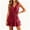 Brick red, variant on High Waist Tank Rompers V Neck Beach Womens Flowy Ruffle Layered Shorts Jumpsuit
