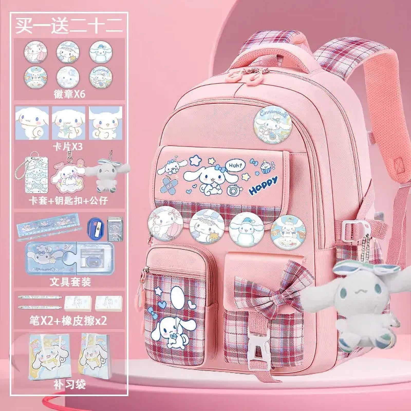 Sanrio Cinnamoroll Cute Fashion Printing Escuela Student Campus Backpack Mochilas Aestethic Bag Kawaii Large Capacity Bag
