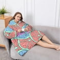 thumbnail image 5 of Oversized Wearable Blanket Hoodie,Pink Blue Lemon Fruit Slices Sherpa Blanket Hoodie with Super Pockets,Super Warm Fuzzy Pullover for Women & Men, 5 of 6
