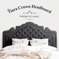 thumbnail image 3 of Allewie King Size Platform Bed Frame with Tiara Upholstered Diamond Button Tufted Headboard, Dark Grey, 3 of 9