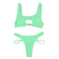 thumbnail image 2 of "Gubotare Swimsuit Women Women's Cutout One Shoulder Bikini Underwire Padded Bathing Suit Cheeky Thong Brazilian Swimsuit,Mint Green L", 2 of 5
