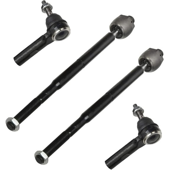 Detroit Axle - RWD Front 4pc Tie Rods for Chrysler 300 Dodge Challenger Charger Magnum, 4 Inner and Outer Tie Rod Ends Replacement