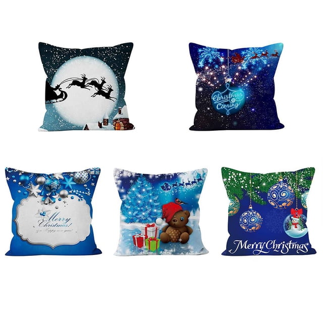 Maomm ChristmasCartoonPillowCoverDecorativeDigitalPrintingPillowCoverCaseCushionCaseShell