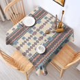 thumbnail image 2 of Geometric Stripe Beige Pattern Square Tablecloth, Waterproof Wipeable Spillproof Washable Table Cover for Home Kitchen Party and Daily Decor 42"x42", 2 of 5