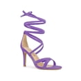 thumbnail image 1 of BLISSFUL STEP Sandales à Talons Aiguilles Hauts à Lacets pour Femmes Violet 7, 1 of 7