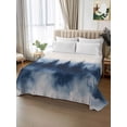 thumbnail image 2 of Navy Blue Ombre Forest Full Size Flat Sheet, Wrinkleproof & Fadeproof Cooling Flat Bed Sheet Only, Watercolor Abstract Art Tree Breathable Soft Bedding Top Sheets 81 x 96 Inches, 2 of 8