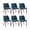 Blue, variant on Modern Wing Back Dining Chairs Set of 4 - PU Leather Upholstered, Thick Cushions, Wood Legs, Leveling Feet - Kitchen Dining Room, Brown - 2 Boxes | 4PCS PU | Brown