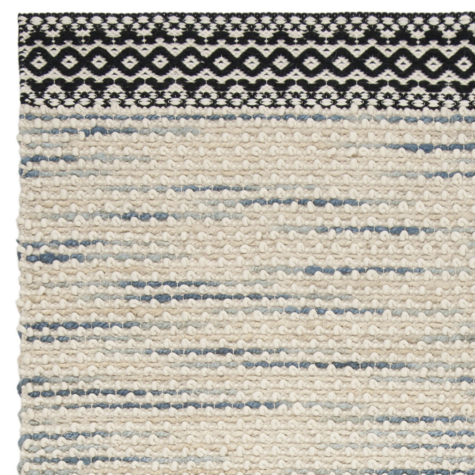 SAFAVIEH Natura Briar Braided Striped Runner Rug, Black/Ivory, 2'3" x 8'