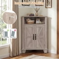 thumbnail image 5 of Giantex Corner Storage Cabinet, 2-Door Sideboard Organizer, Space-Saving Corner Shelf, Gray, 5 of 6