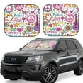 thumbnail image 1 of Wukai Peace Love and Dove Flower Power Car Front Windshield Sun Shade,Sun Visor Shield Block Automotive Interior Protector Blocks UV Rays-Small, 1 of 6