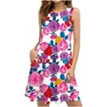 thumbnail image 1 of SMihono Robe d'Été Boho pour Femmes Grande Taille Robes d'Été pour Femmes Plage T-Shirt Floral Robe d'Été Décontractée avec Poches Robe Boho, 1 of 5