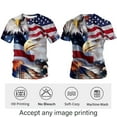 thumbnail image 3 of Rebaike Men's Patriotic Eagle Graphic T-Shirt All-over American Flag Print, 3 of 7