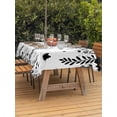 thumbnail image 4 of 60x120 Inch Outdoor Tablecloth with Umbrella Hole Zipper Rectangle Black Spring Botanical Rectangular Tablecloths Outside Waterproof Weeping Eucalyptus Butterfly Patio Table Cover for Picnic Party, 4 of 8