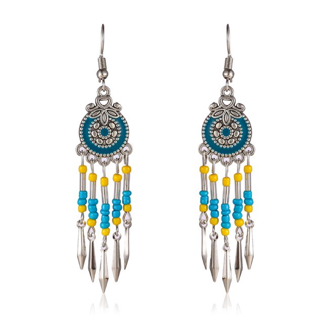 Pendientes bohemios pequeños y cortos Pendientes de cuentas redondas vintage Your Daisy Jewelry
