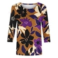 thumbnail image 5 of PuLe Long Sleeve Shirts for Women Womens 3/4 Length Sleeve Tops Casual Three Quarter Sleeve T-Shirts Round Neck Cute Tunic Tops Summer Blouses for Women 2024 ﻿, 5 of 5