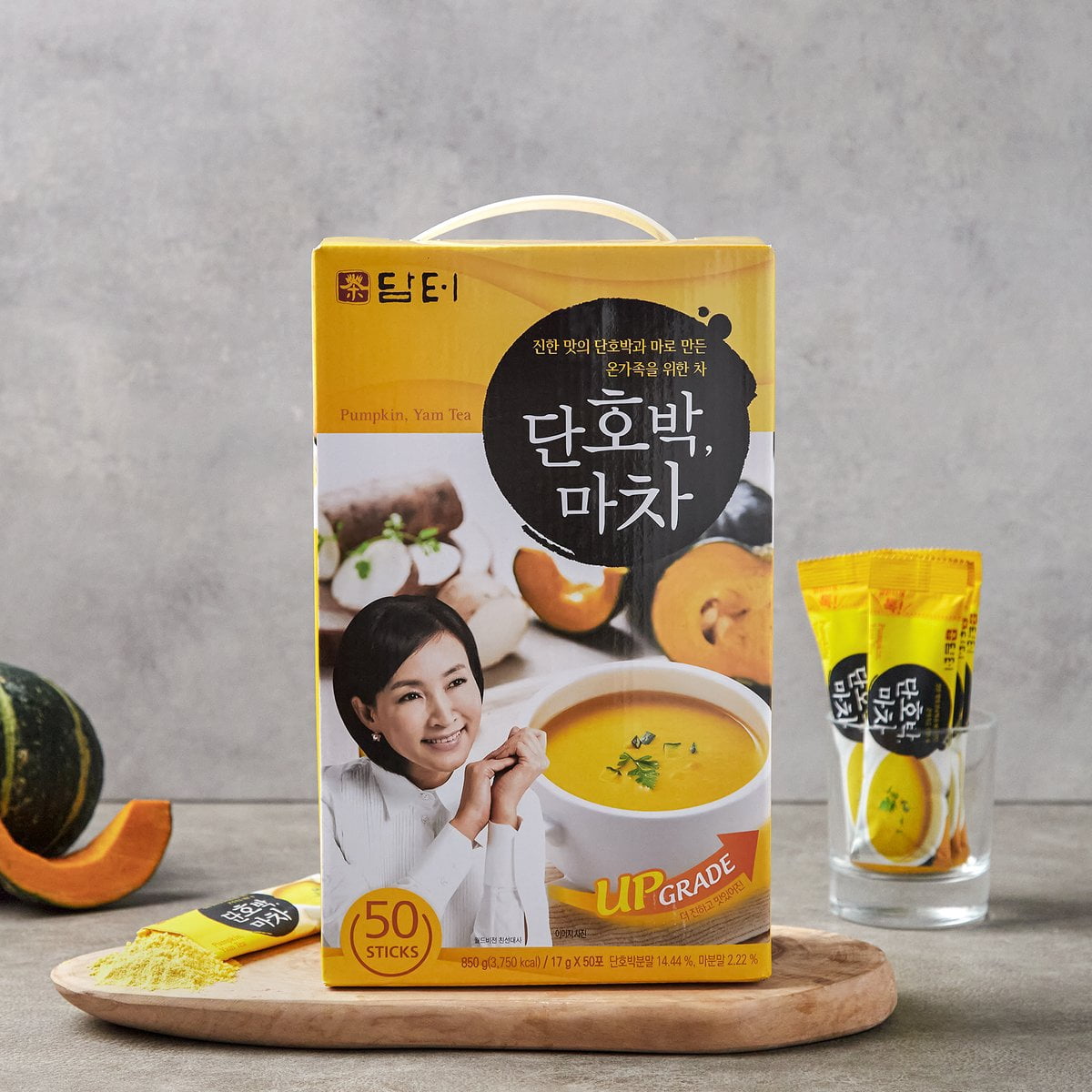 Damtuh Sweet Pumpkin & Yam Powder Drink Mix – 17g x 50 Sticks | Korean Instant Beverage