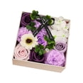 thumbnail image 2 of Jabón Caja de flores de rosas Jabón de baño de flores de rosas Regalo de lujo perfumado floral del día de San Valentín para sus mujeres, niñas, mamá, Púrpura, 2 of 7