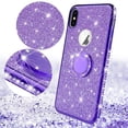 thumbnail image 5 of Compatible for Apple iPhone Xs Case, iPhone X Case, SOGA Diamond Bling Glitter Cute Rhinestone Bumper Slim with Ring Stand Girls Women Cover [Purple], 5 of 5