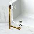 thumbnail image 2 of Westbrass 17-Gauge Brass Tip-Toe Drain Bathtub Assembly with No-Hole Overflow Elbow, Polished Nickel, 2 of 12