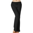 thumbnail image 4 of Jalioing Girl's Yoga Trousers High Waist Drawstring Workout Dance Pants Slim Straight Leg Casual Pants 4-14 Years, 4 of 7