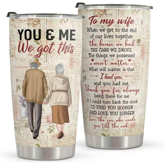 Gifts for Wife - Wife Gifts - Romatic Valentines day gifts for Her - Valentines day gifts for wife - Stainless Steel Tumbler 20oz I Love You Wife Gifts