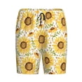 thumbnail image 6 of Daiia Watercolor With Sunflowers Mens Woven Stretch Pajama Short,Short Pajama Pants-Small, 6 of 7
