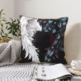 thumbnail image 6 of Fotbe Butterfly Angel Wings Art Pattern Velvet Decorative Throw Pillow Covers with Elegant Piping, Soft Plush Cushion Cover for Sofa, Bed, Car, Office-18"x18", 6 of 8