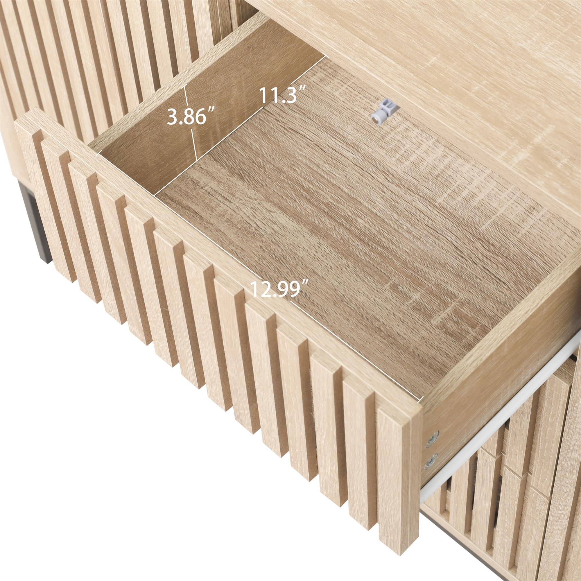 Spaco Accent Storage Cabinet, 2 Door Sideboard Cabinet with 3 Drawer, Adjustable Shelf, Buffet Cabinet for Living Room, Bedroom, Dining Room, Study, Natural Spaco Accent Storage Cabinet, 2 Door Sideboard Cabinet with 3 Drawer, Adjustable Shelf, Buffet Cabinet for Living Room, Bedroom, Dining Room, Study, Natural