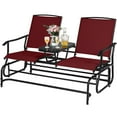 thumbnail image 2 of Costway 2 Person Outdoor Patio Double Glider Chair Loveseat Rocking Wine, 2 of 11
