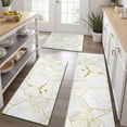 thumbnail image 2 of White Gold Leaf Marble Pattern Kitchen Rugs Sets Of 3,Kitchen Runner Rugs Non Skid Washable,Decorative Kitchen Floor Mats for Kitchen,Sink,Laundry,17"x30"+ 17"x47" + 17"x59", 2 of 6
