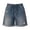 Blue#women's shorts with pockets, variant on aohooy Elastic Waist Ripped Jean Shorts for Women Drawstring Rolled Hem Distressed Denim Short Summer Hot Short Stretchy Shorts Blue,S