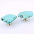 thumbnail image 5 of Wwxuanke Natural Turquoise Light Luxury Brass Knobs Minimalist Naturalism Drawer Cabinet Door Knobs Hole Handle Pulls 2 Pcs, 5 of 7