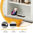 thumbnail image 5 of Dextrus Rustic Wooden King Bed Frame with Bookshelf Headboard, Sliding Barn Door, and Built-in Charging Station, White Farmhouse Platform Bed, No Box Spring Required, 5 of 5