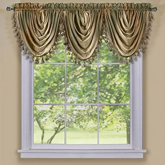 Park Avenue Collection Ombre Waterfall Valance - Earth