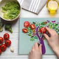 thumbnail image 3 of Tree of Life Cutting Board, Ornate Vibrant Floral Tree Flying Butterflies Fresh Colors Nature Image Home, Decorative Tempered Glass Cutting and Serving Board, Large Size, Multicolor, by Ambesonne, 3 of 5